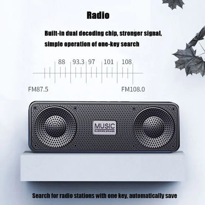 Portable HiFi Bass Wireless Bluetooth Speaker - Powerful Subwoofer Soundbar for Outdoor Music