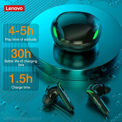 Lenovo XT92 Wireless Bluetooth-Compatible Headset - In-Ear Design with Power Display Charging Case, Low Latency Gaming Headphone for Daily Use