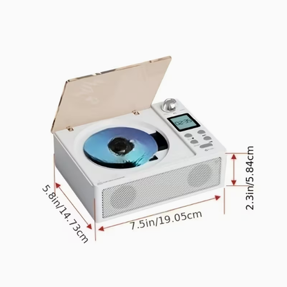 Multifunctional CD Player with Dual Stereo Speakers – USB/AUX Input, FM Radio, Type-C Charging, LED Display, Remote Control, Bluetooth Receiver & Stereo Earphone Jack