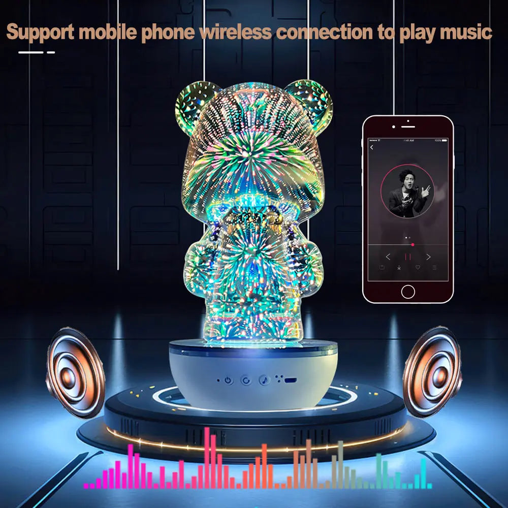 HITOZON Cordless Portable Bluetooth Speaker, RGB 360° LED Light, Remote Control, Bedroom Decor & Cool Gift for Adults