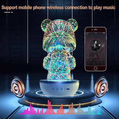 HITOZON Cordless Portable Bluetooth Speaker, RGB 360° LED Light, Remote Control, Bedroom Decor & Cool Gift for Adults
