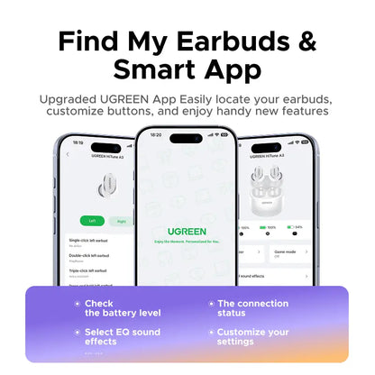 UGREEN Dots Wireless Earbuds - Bluetooth 6.0, 35H Playtime, 80ms Low Latency, Noise Cancelling