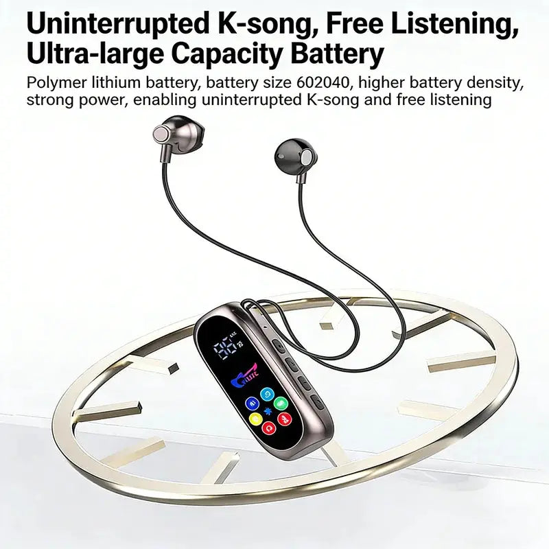 Buy 1 Get 1 Free Bluetooth 5.4 Neckband Clip-On Earphones - TWS Gaming Headset with HD Mic, Color Screen, Noise Reduction