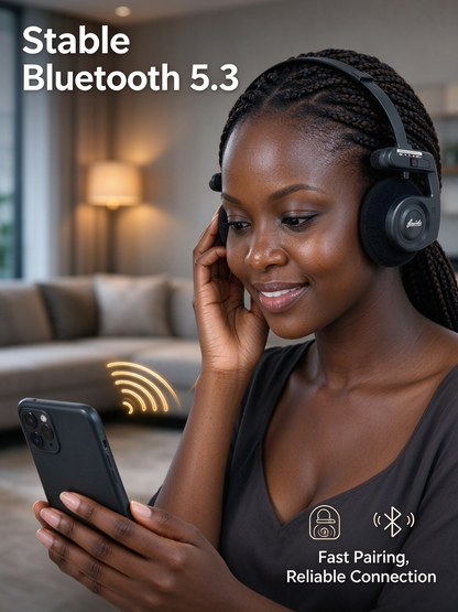 Bayinhe H1PRO Bluetooth Headphones - Wireless Over-Ear with Foam Ear Cushions and Long Battery Life