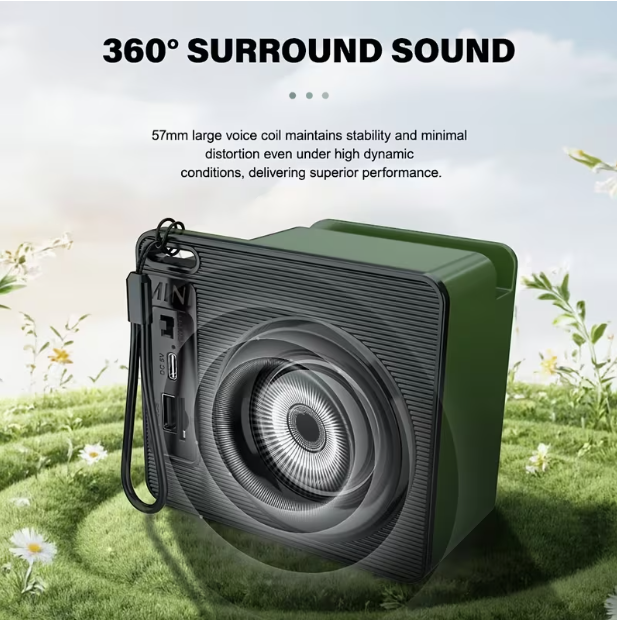 Small Bluetooth Speaker & Phone Holder – USB/TF Card Slot, FM Radio, Powerful Sound with Deep Bass, Compatible with Smartphones, Tablets & Laptops