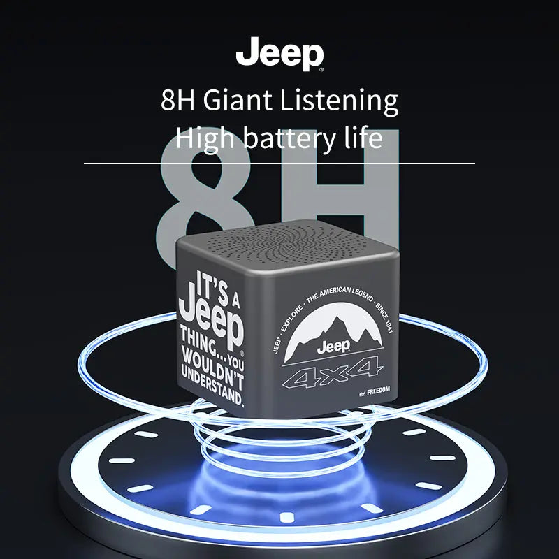 Jeep SC008 Portable Bluetooth Outdoor Speaker - Karaoke, Dual-Metal Bass, Vibro-Surround Sound for Camping