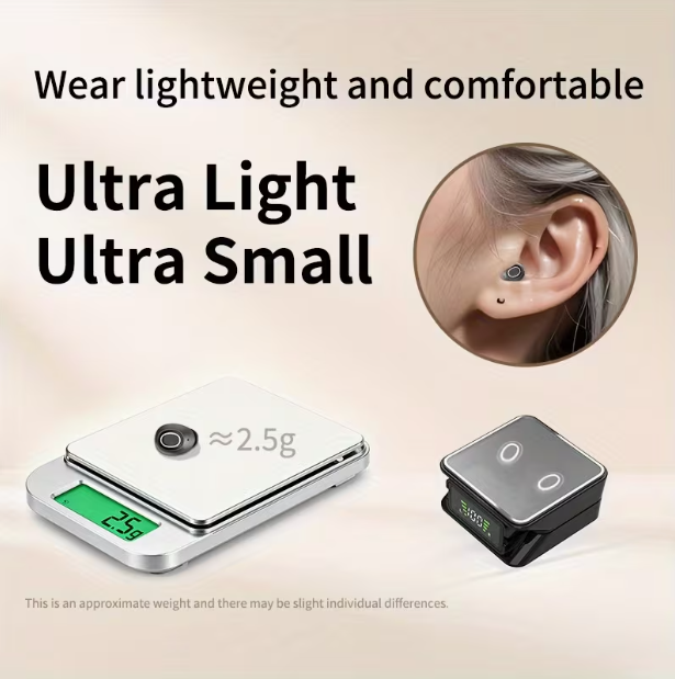 Mini Invisible Wireless Earbuds with Mic – Bluetooth 5.4, Comfortable Silicone Tips, Ideal for Small Ear Canals, Travel & Relaxation