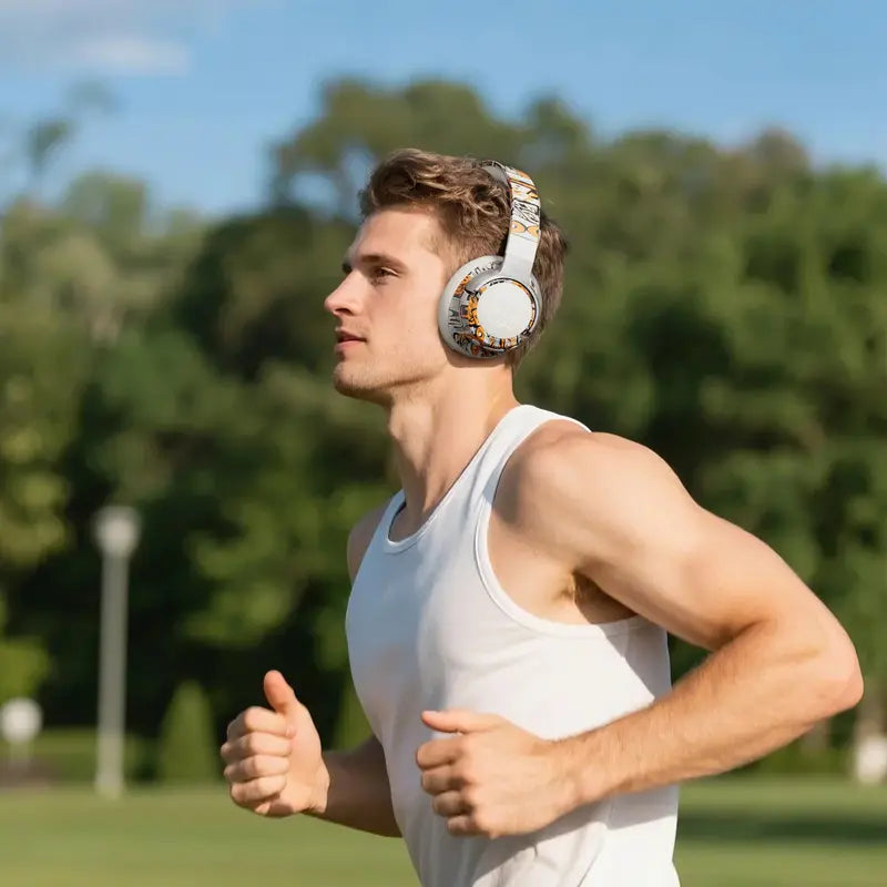 Foldable Wireless Bluetooth-Compatible Headphones - Noise Cancelling, Long Battery Life, Portable Design for Gaming and Music