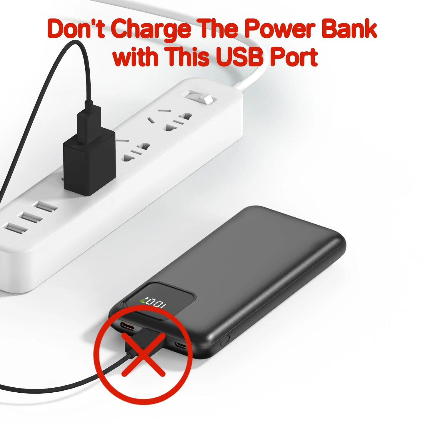 Portable Charger 10000mAh with Built-in Cables - 22.5W Fast Charging Power Bank, 4 Outputs 2 Inputs for iPhone, Samsung, Google Pixel and iPad
