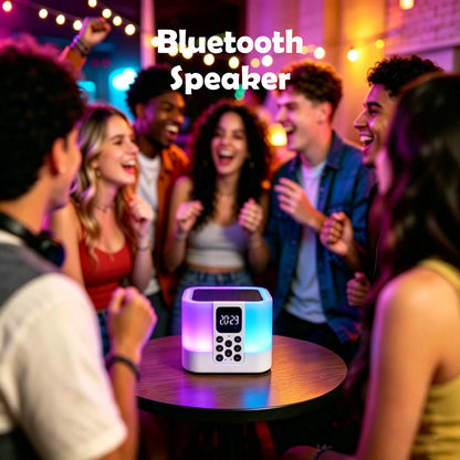UFORU 4-in-1 Sleep Aid White Noise Machine/Bluetooth Speaker/Night Light/Alarm Clock (Rain, Insects, Ocean Waves, Birdsong, Fan, Lullaby), Perfect Vibe Bedroom Decor, Great Gift for Dad, Grads & More
