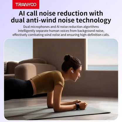 TRANYOO T-M26 Wireless Bluetooth Gaming Headset - Stereo, Smart Touch, 12H Battery, Noise Reduction