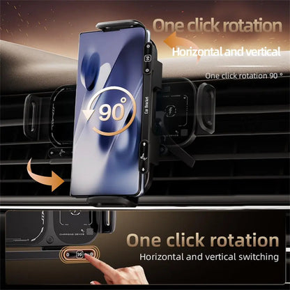 Magnetic Car Phone Holder Charger - 15W Fast Charging Wireless Stand