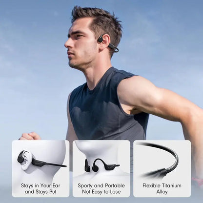 Bone Conduction Bluetooth 5.4 Earphone – IPX5 Waterproof Wireless Open-Ear Headset for Running & Gym, HD Stereo Sound, Long Battery Life, True Wireless Headphones
