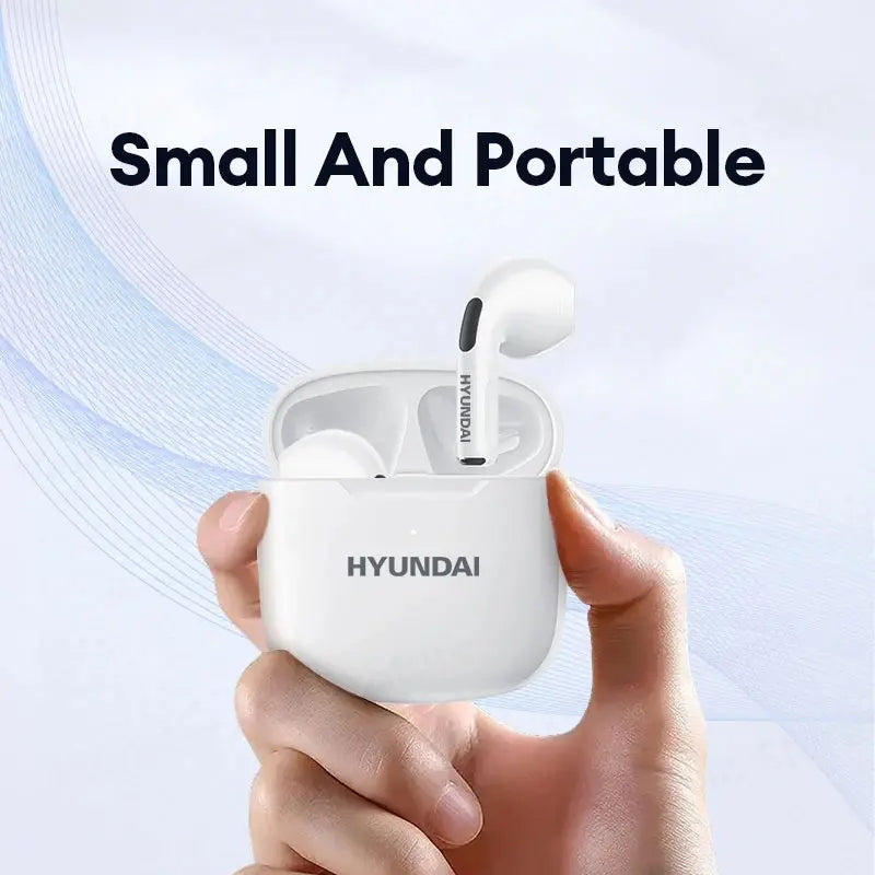 HYUNDAI T02 TWS Bluetooth Earbuds - Voice Quick Wake-Up Chat Headset, Wireless Audio Earphones for Music and Calls