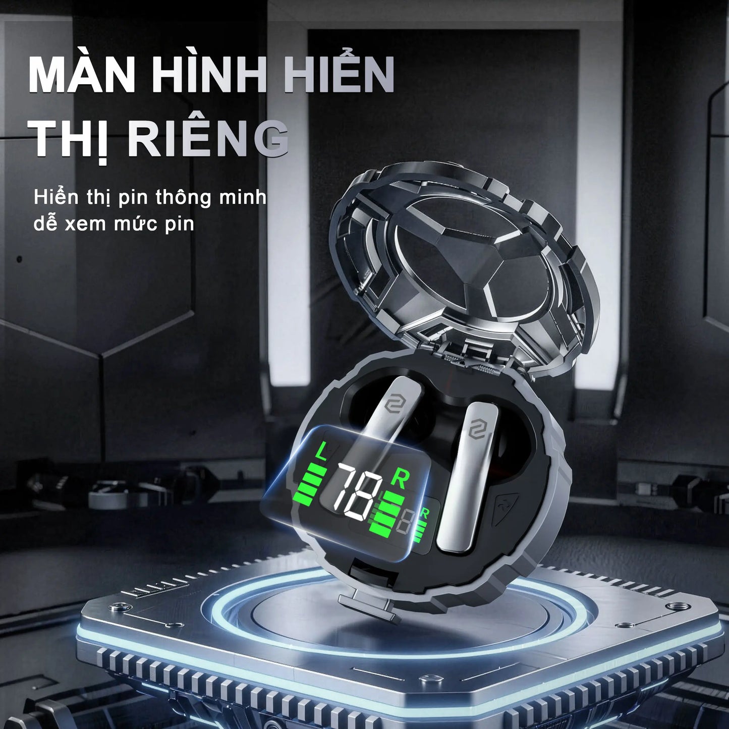 Gaming Earbuds - Mecha Design, Low Latency, RGB Light, HiFi Stereo, IPX5 Water Resistant