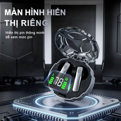 Gaming Earbuds - Mecha Design, Low Latency, RGB Light, HiFi Stereo, IPX5 Water Resistant