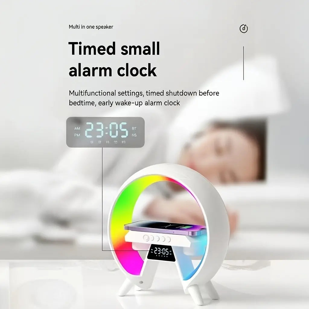 Multifunction Night Light with Wireless Charger Music Speaker 7 led Colors Bluetooth Sleeping Lamp Decor for Kids Gift Led Decoration Lamp image 2