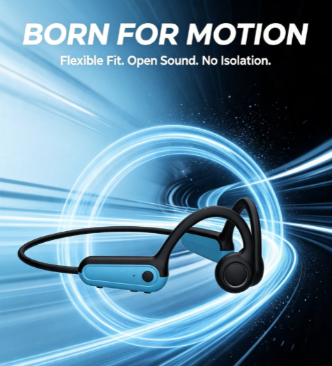 Bone Conduction Open-Ear Headphones - Type-C Charging, Long Battery for Sports and Running