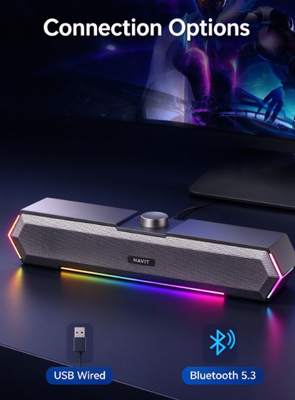 Havit M19 Wired Bluetooth Speaker – Desktop Computer Speaker with Deep Bass