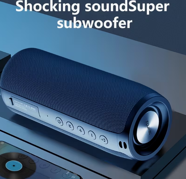 Portable Wireless Speaker – Dual Pairing, 1800mAh Battery, 10-Hour Playtime, Loud Stereo & Booming Bass, Includes Charging Cable