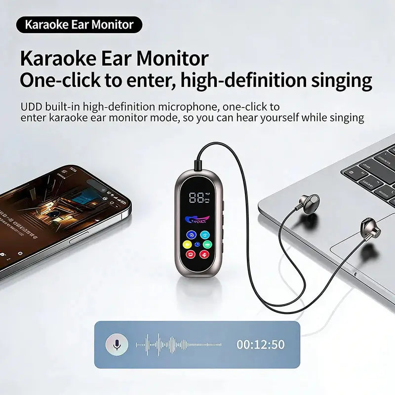 Buy 1 Get 1 Free Bluetooth 5.4 Neckband Clip-On Earphones - TWS Gaming Headset with HD Mic, Color Screen, Noise Reduction