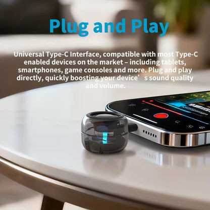 Mini Plug-and-Play Subwoofer – Powerful Bass, No Charging, Type-C for Phones & Computers