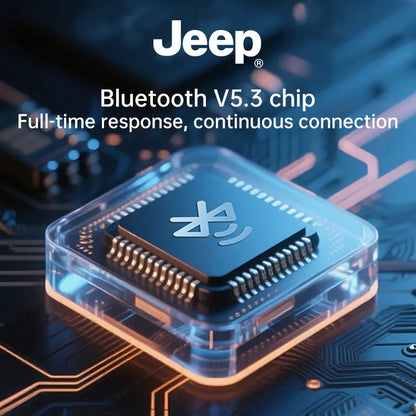 Jeep JP EC026 Bone Conduction Headphones - Bluetooth 5.3, IPX5 Water Resistant, Open-Ear for Running, Cycling and Fitness