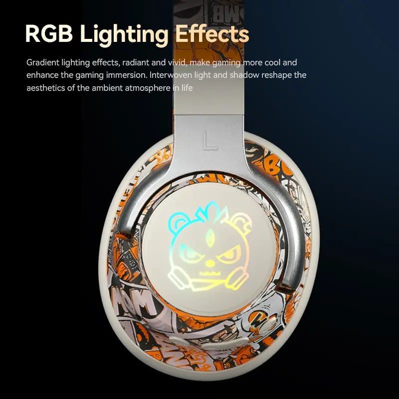 Foldable Wireless Bluetooth-Compatible Headphones - Noise Cancelling, Long Battery Life, Portable Design for Gaming and Music