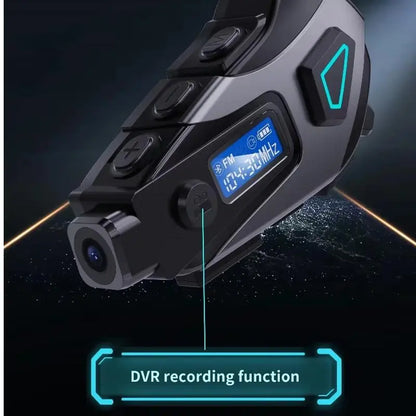 Motorcycle Helmet Wireless Headset, 1080P HD Dash Cam, Dashcam, Waterproof Bluetooth-compatible Earbuds, Ip65 Water Resistant, Fm Radio, 32GB Memory Card Included