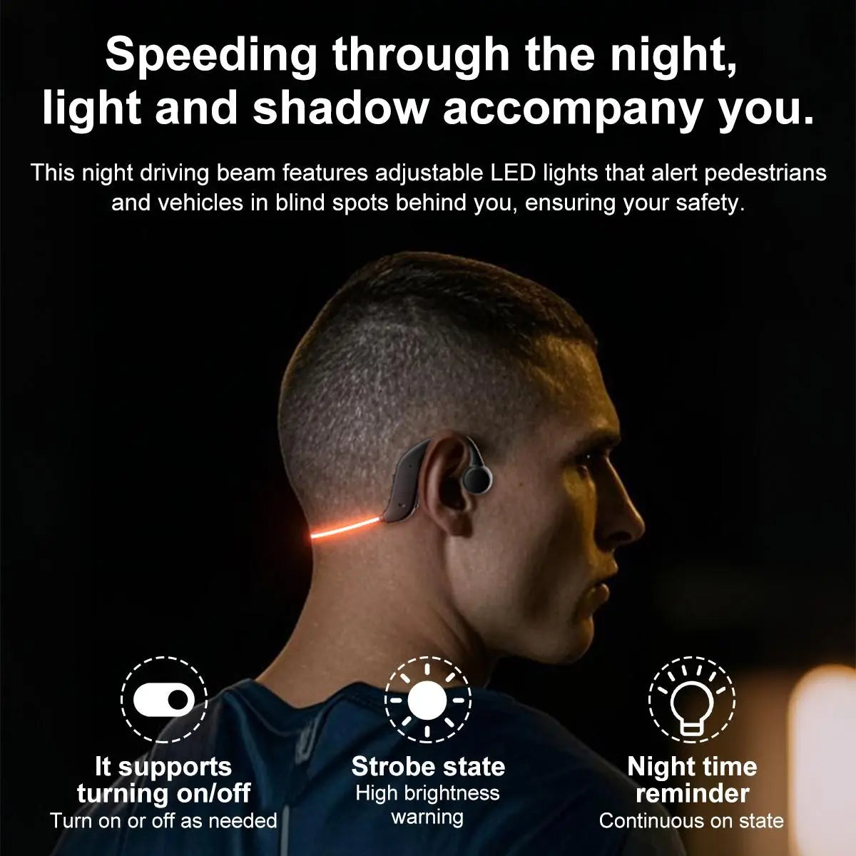 G11 Open-Ear Bluetooth Bone Conduction Sport Headphones - Sweat Resistant Wireless Earphones with Built-in Mic and Hair Band for Workouts and Running