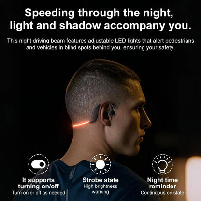 G11 Open-Ear Bluetooth Bone Conduction Sport Headphones - Sweat Resistant Wireless Earphones with Built-in Mic and Hair Band for Workouts and Running