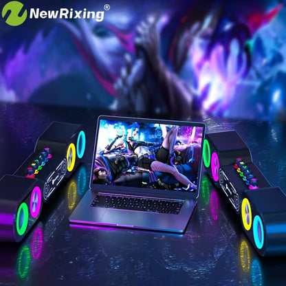 Wireless RGB PC Speaker – HiFi Subwoofer, Plug & Play with BT/USB/TF/FM/AUX for PC, Laptop & TV