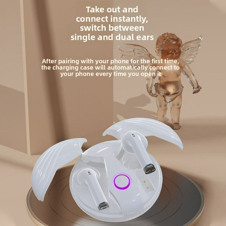 Creative Wing Design Wireless Bluetooth Earphone – HD Sound, Built-in Mic, Gaming & Sports Headset
