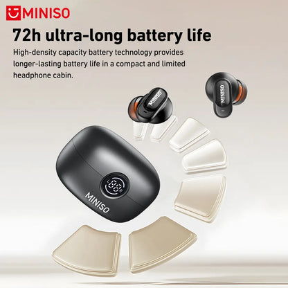 MINISO MS105 Wireless Earbuds – Bluetooth 6.0, In-Ear, Waterproof, Built-in Mic – Ideal for Office, Sports, Study, Calls & Gaming