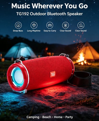 TG192 Portable Wireless Speaker – Glitter LED Lights, Music Player for Gaming & Festivals