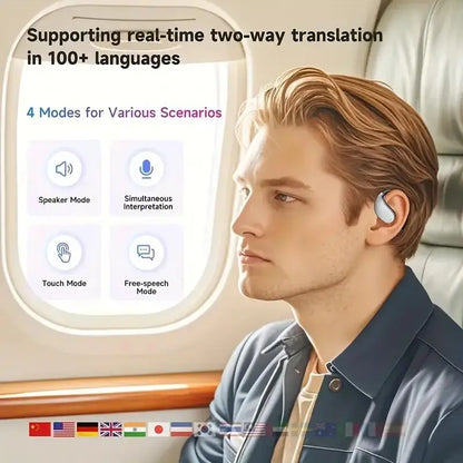 Wireless Translation Earbuds - Real-Time 144 Languages, Intelligent Noise Cancelling Earphones for Running and Exercise