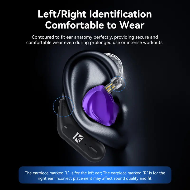 TWS HD Bluetooth Earhook Adapter – 2Pin 0.78mm Connector, In-Ear Type, Multi-Device Compatible with Most IEMs, Noise Cancelling (Not for PS5/Desktop PC)
