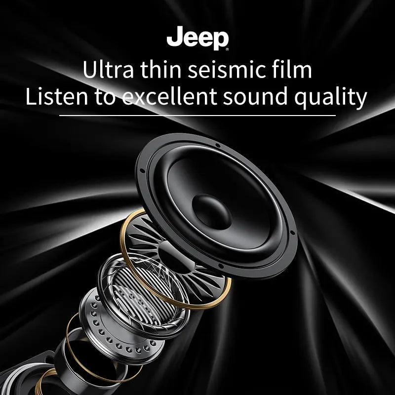 Jeep SC008 Portable Bluetooth Outdoor Speaker - Karaoke, Dual-Metal Bass, Vibro-Surround Sound for Camping