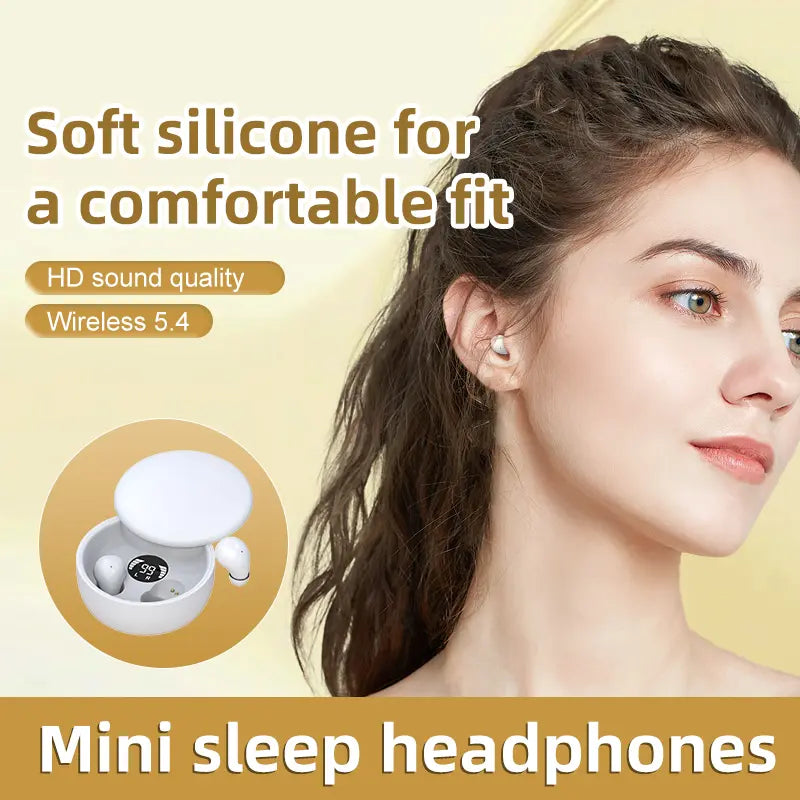 MSHUKCOE Bluetooth Sleeping Headphones – Invisible Ultra Small Earbuds for Side Sleepers, Sleep Earplugs, Waterproof for Small Ear Canals