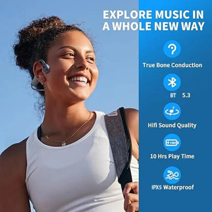 G08 Wireless Bone Conduction Earphone - IPX5 Water Resistant, Bluetooth-Compatible, Lightweight Open-Ear for Running and Fitness
