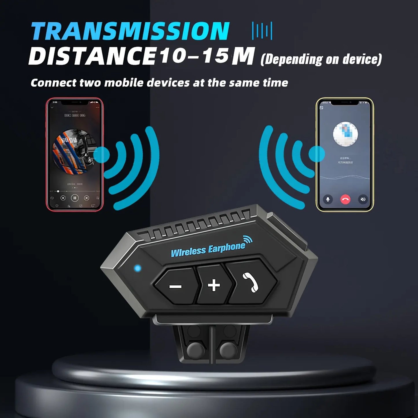 Wireless Motorcycle Helmet Headphone – BT5.0 Helmet Headset, Stereo Noise Cancelling with Mic – Motorcycle Accessories
