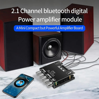 2.1 Channel Bluetooth Audio Power Amplifier Board Module for DIY Home Theater