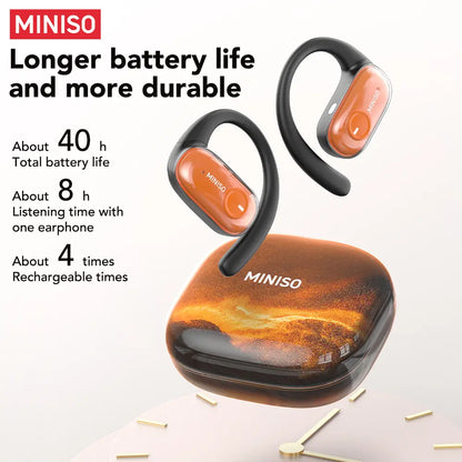 MINISO MS185 OWS Open Ear Wireless Bluetooth Earbuds – Quicksand Luminous, HiFi Sound, IPX5 Waterproof, with Mic – Sports Headphones