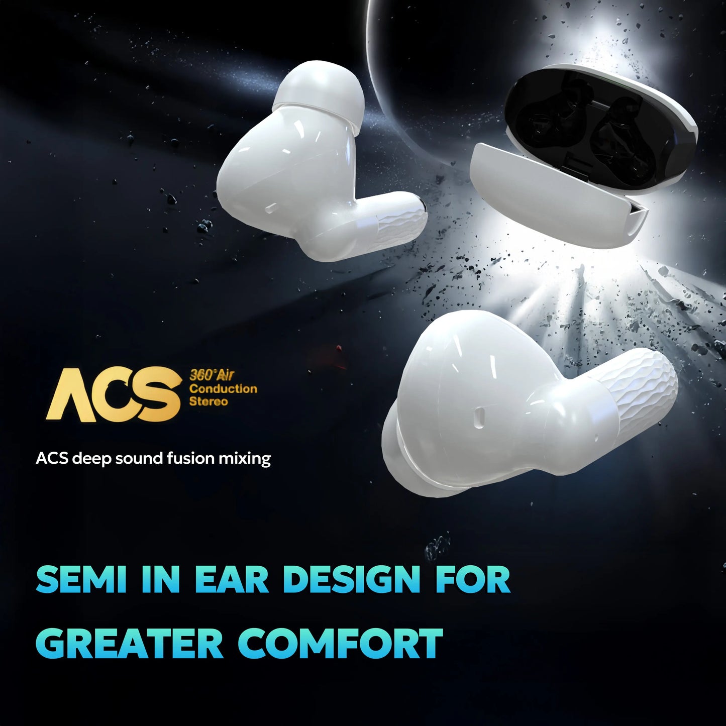 X6 ENC Earbuds - HiFi Stereo Sound, IPX5 Water Resistant, Built-in Mic, Space Capsule Design, Noise Reduction for iPhone and Android