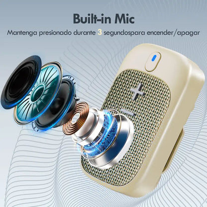 Wireless Mini Wearable Speaker – IPX5, Magnetic Clip, Built-in Mic, Hands-Free Music & Smartphone Calls
