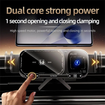 Magnetic Car Phone Holder Charger - 15W Fast Charging Wireless Stand