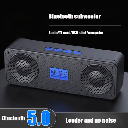 Portable HiFi Bass Wireless Bluetooth Speaker - Powerful Subwoofer Soundbar for Outdoor Music