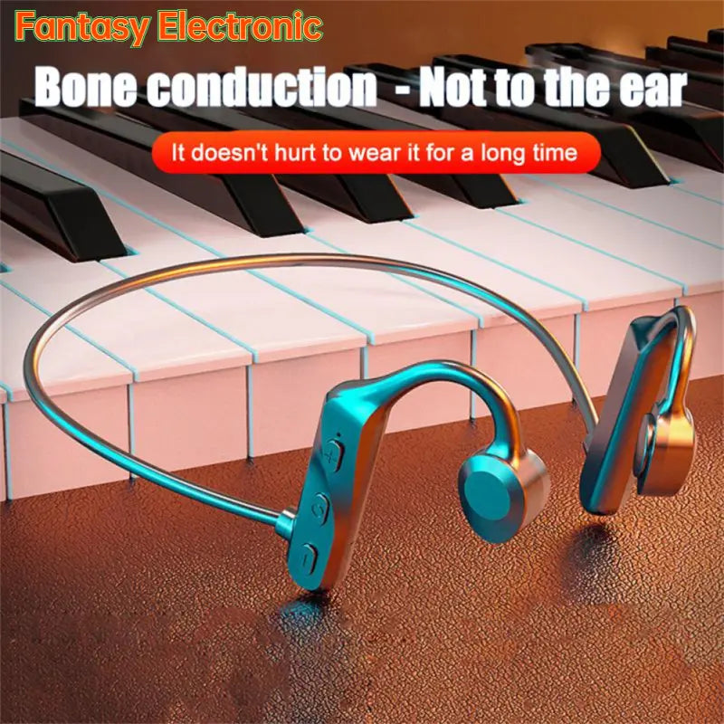 Universal Bone Conduction Neckband Bluetooth Headphones with Mic - Open-Ear for Gym, Exercise and Gaming