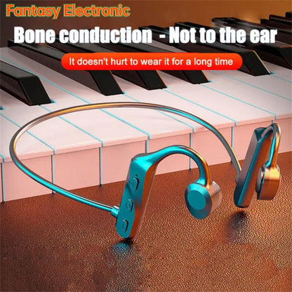 Universal Bone Conduction Neckband Bluetooth Headphones with Mic - Open-Ear for Gym, Exercise and Gaming