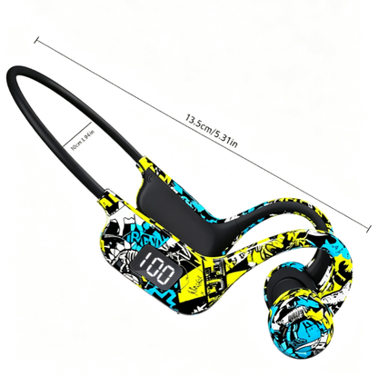 G9 Wireless Bone Conduction Headphones - Sweat Resistant Open-Ear for Sports, Running, Gym and Cycling, TF Card Slot, Power Display